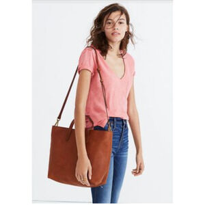 Madewell The Zip-Top Medium Transport Leather Tote (P150